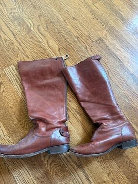FRYE AND CO. Brown Leather Knee-High Riding Boots